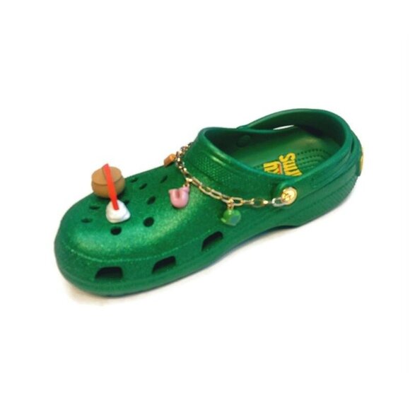 CROCS Mens Size 11 Womens 13 Lucky Charms Classic Slip On Clogs Glitter Green - Picture 4 of 11